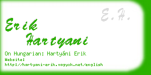 erik hartyani business card
